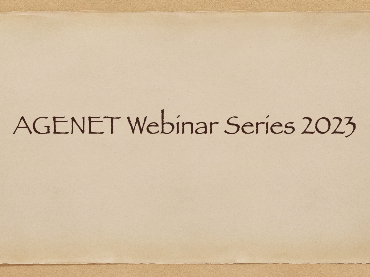 Join us @ the AGENET webinar series 2023